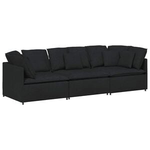 vidaXL Modularni kavč z blazinami blago črne barve