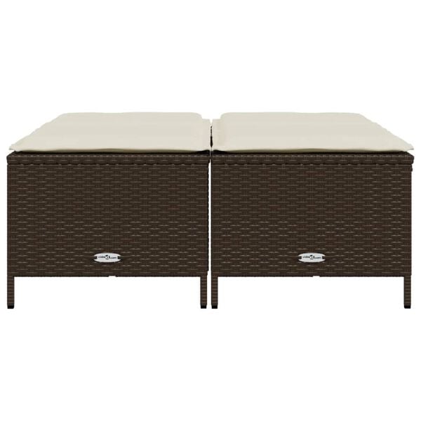 vidaXL Vrtni stolčki z blazinami 4 kosi rjav poli ratan