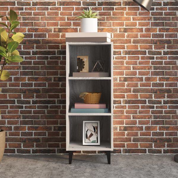 vidaXL Komoda siva sonoma 34,5x32,5x90 cm inženirski les