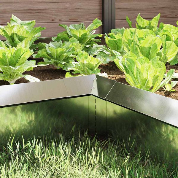 vidaXL Ograja za polže 4 pcs srebrna 10 x 10 x 25 cm Cinkana jeklena