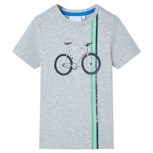 vidaXL Otro&scaron;ka majica s kratkimi rokavi siva 140