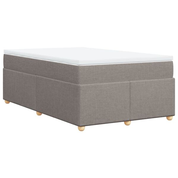 vidaXL Box spring postelja z vzmetnico taupe 120x190 cm blago
