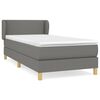 vidaXL Box spring postelja z vzmetnico temno siva 100x200 cm blago