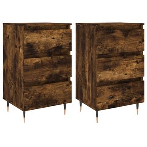 vidaXL Nočna omarica 2 kosa dimljeni hrast 40x35x69 cm inženirski les