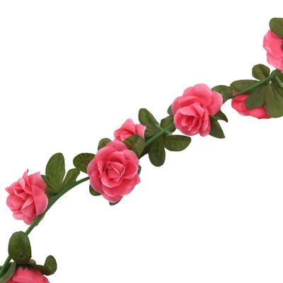 vidaXL Girlanda iz umetnega cvetja 6 kosov rdeče roza 240 cm