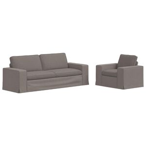 vidaXL Kavčna garnitura 2 kos Taupe blago