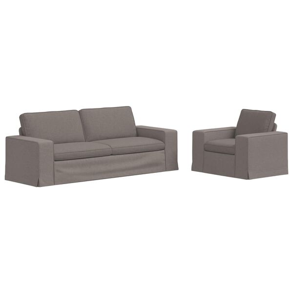 vidaXL Kavč 2 pcs Taupe 182 x 80 x 82 cm blago