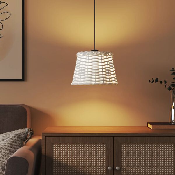 vidaXL Senčilo za stropno svetilko belo Ø25x17 cm pleteno