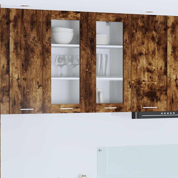 vidaXL Viseča omarica Dimljeni oreh 80 x 31 x 80 cm Konstruiran les