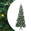 vidaXL Kotično umetno božično drevo Zelena 180 cm PVC in kovina