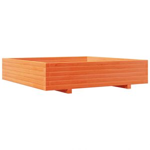 vidaXL Vrtno cvetlično korito vo&scaron;č. rjavo 110x110x26,5 cm borovina
