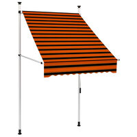 vidaXL Ročno zložljiva tenda 100 cm oranžna in rjava
