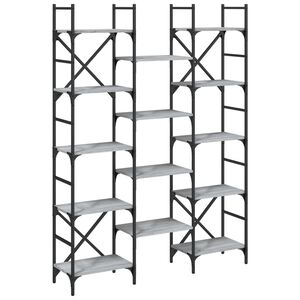 vidaXL Knjižna polica siva sonoma 127,5x28,5x172,5 cm inženirski les