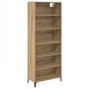 vidaXL Visok predalnik Umetni hrast 69,5 x 34 x 180 cm Inženirski les
