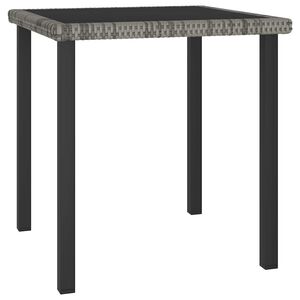 vidaXL Vrtna jedilna miza siva 70x70x73 cm poli ratan