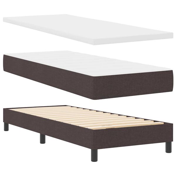 vidaXL Postelja boxspring z vzmetnico Temno rjava 80 x 200 cm