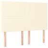 vidaXL Box spring postelja z vzmetnico LED krem 140x190cm umetno usnje