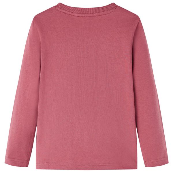 Otro&scaron;ka majica z dolgimi rokavi temno rdeča 128