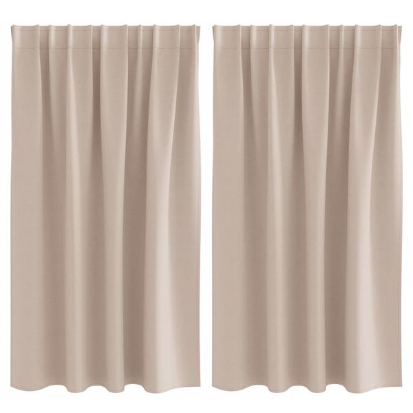vidaXL Zavese za zatemnitev z obroči 2 pcs Taupe 140 x 140 cm