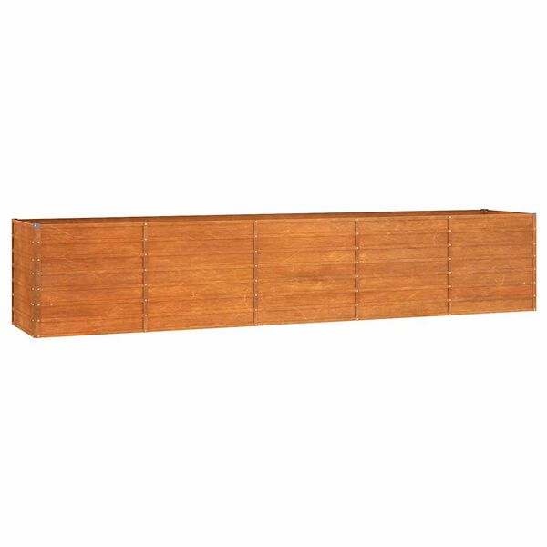 vidaXL Vrtna visoka greda rusty 400x80x77 cm corten jeklo