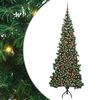 vidaXL Kotično umetno božično drevo Zelena 180 cm PVC in kovina