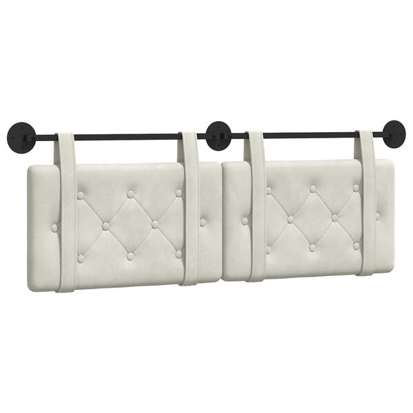 vidaXL Visoki naslon za glavo krema 130 x 55 x 5 cm Žamet