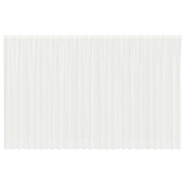 vidaXL Čipkasta Zavesa z zavesami Cvetlični Bela 260x750cm Poliester