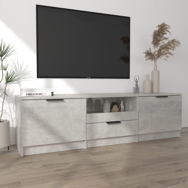 vidaXL TV omarica betonsko siva 140x35x40 cm konstruiran les