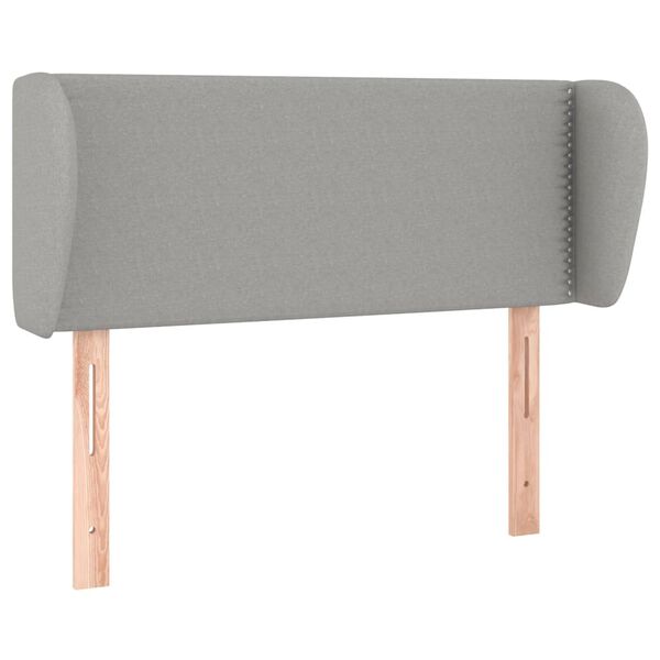 vidaXL Vzglavje z u&scaron;esi svetlo sivo 83x23x78/88 cm blago