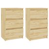 vidaXL Nočna omarica 2 kosa 40x29,5x64 cm trdna borovina