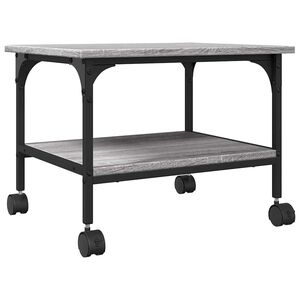 vidaXL Stojalo za tiskalnik 2-nadstropno siva sonoma 50x40x38 cm les
