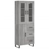 vidaXL Visoka komoda siva sonoma 69,5x34x180 cm inženirski les