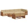 vidaXL Zunanja garnitura za sedenje z blazino 9 pcs Naravna in bež