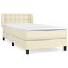 vidaXL Box spring postelja z vzmetnico krem 90x200 cm umetno usnje