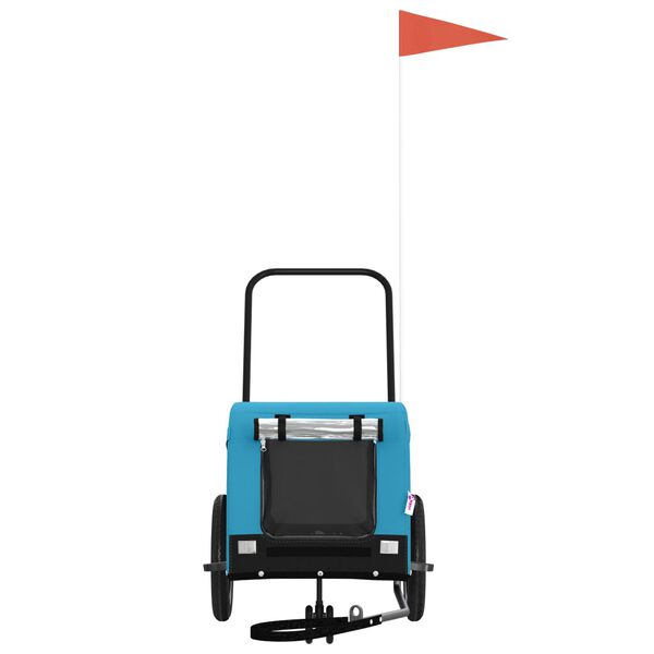 vidaXL Kolesarska prikolica za hi&scaron;ne ljubljenčke modra in črna