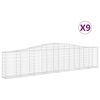 vidaXL Obokane gabion ko&scaron;are 9 kosov 400x30x80/100 cm cinkano železo
