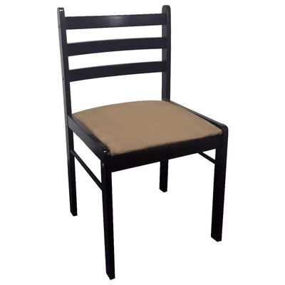 vidaXL Jedilni stoli 4 kosi rjavi iz trdnega kavčukovca in žameta