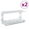 vidaXL Okenska krmilnica za ptice 2 kosa akril 30&times;12&times;15 cm