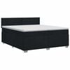 vidaXL Postelja boxspring z vzmetnico Črna 200 x 200 cm Blago