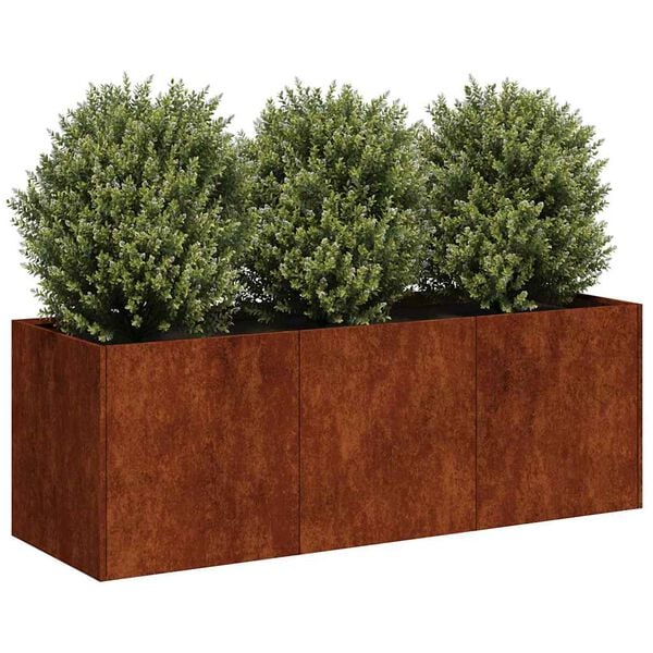 vidaXL Planter Rusty 120x40x40 cm Vremensko odporno jeklo