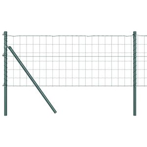 vidaXL Ograja s stebrom Zelena 0,4 x 50 m Jeklo in PVC