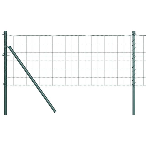 vidaXL Ograja s stebrom Zelena 0,4 x 50 m Jeklo in PVC