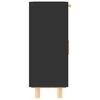 vidaXL Komoda črna 60x30x75 cm trdna borovina in naravni ratan