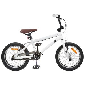 vidaXL BMX Kolo 16 Palcev za 5-8 let Bela
