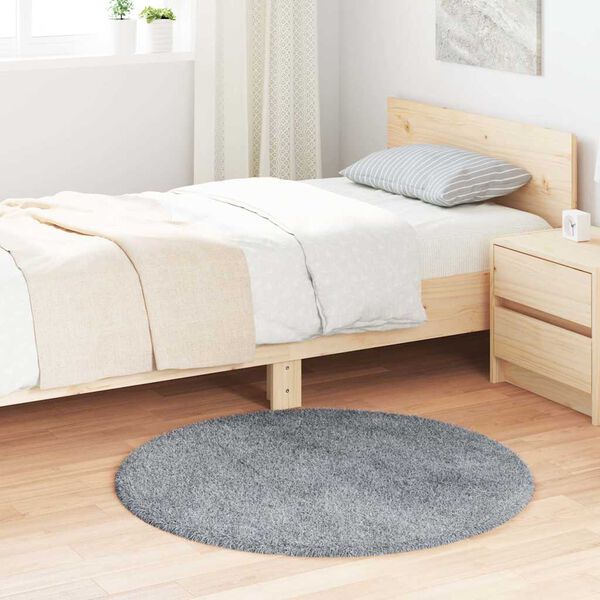 vidaXL Visoka košata preproga NAVARRA svetlo siva 100x100 cm poliester