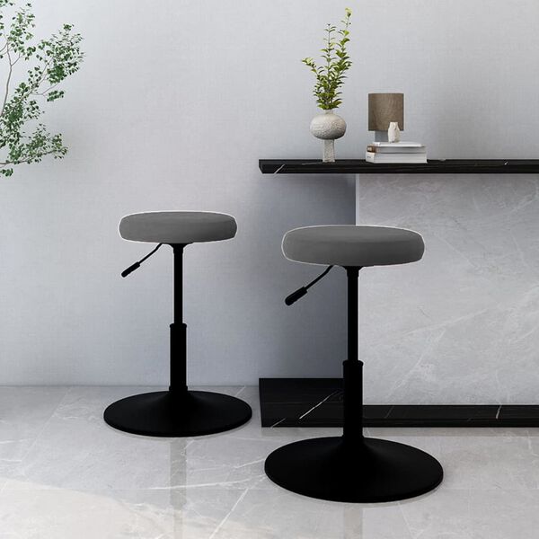 vidaXL Jedilni stoli 2 kosa temno siv žamet