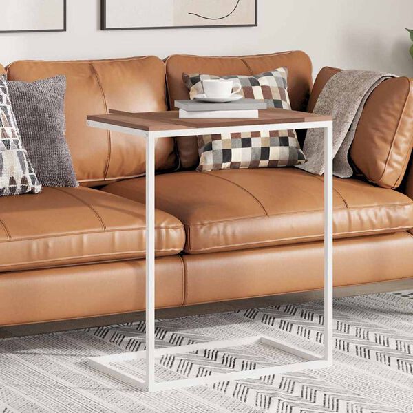 vidaXL Stranska mizica bela 55x35x66 cm konstruiran les