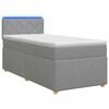 vidaXL Postelja boxspring z vzmetnico Svetlo siva 80 x 200 cm Blago