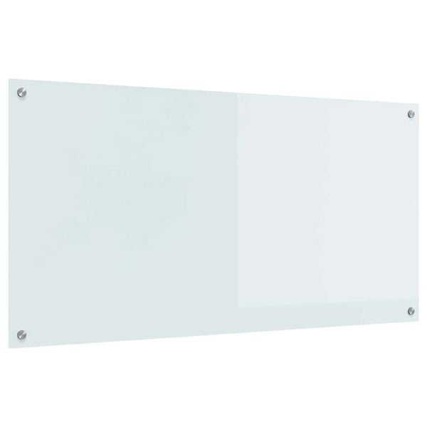 vidaXL Za&scaron;čita za kuhinjo Bela 120 x 60 cm kaljeno steklo