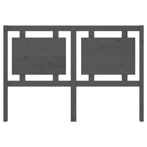 vidaXL Posteljno vzglavje sivo 145,5x4x100 cm trdna borovina